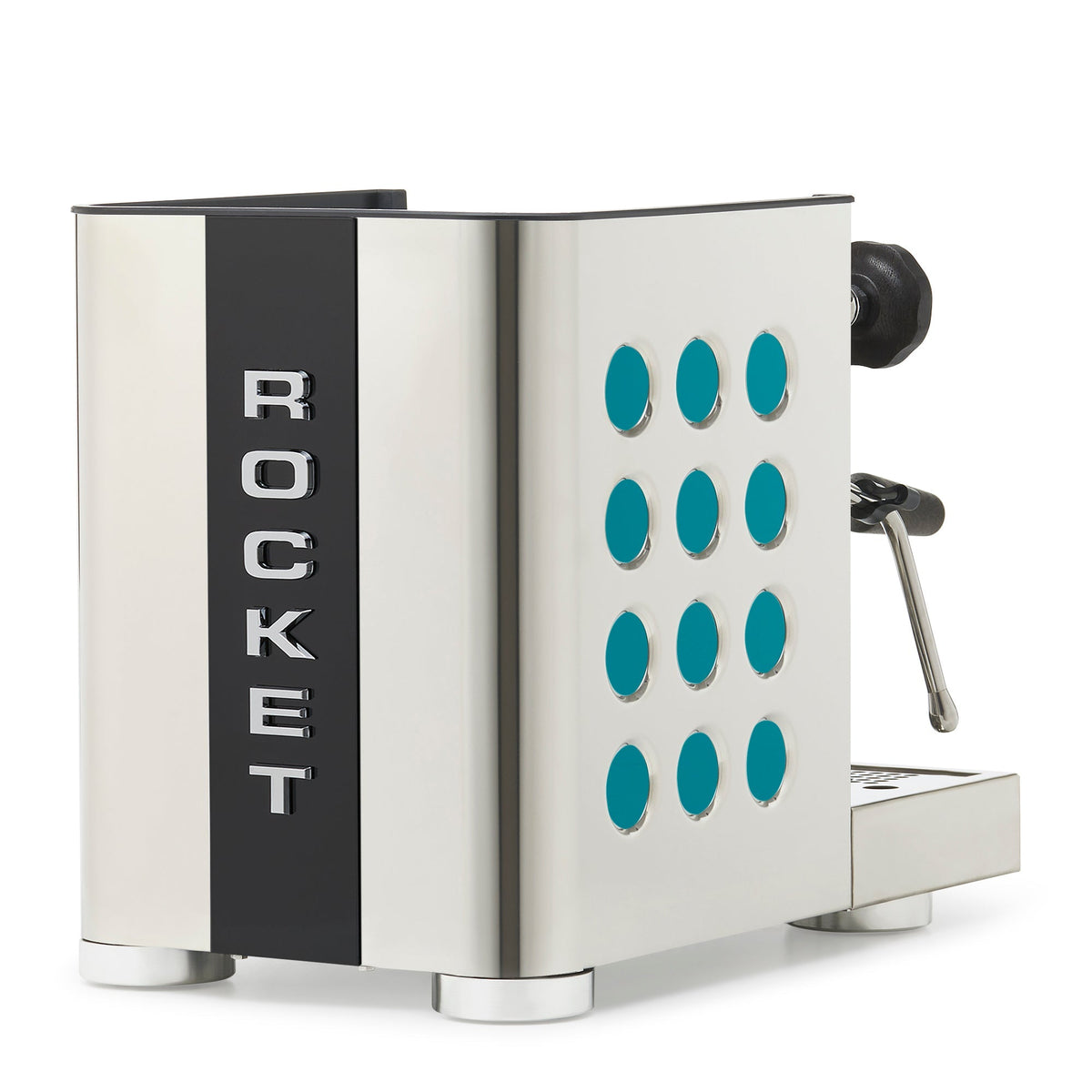 Rocket Espresso Appartamento TCA Heat-Exchange Espresso Machine in Stainless Steel with Black Stripe