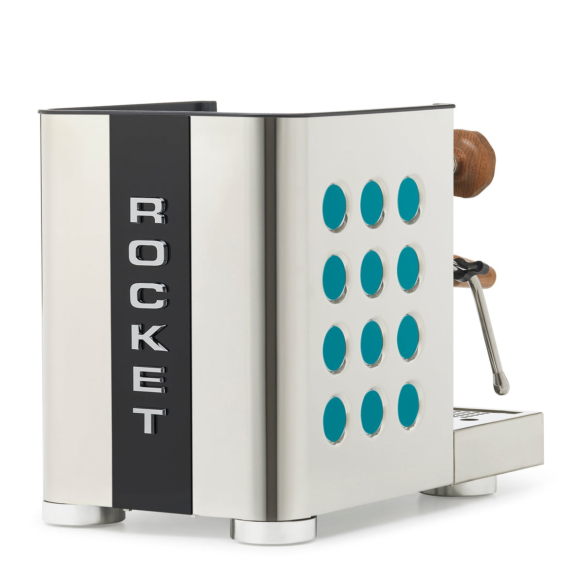 Rocket Espresso Appartamento TCA Heat-Exchange Espresso Machine in Stainless Steel with Black Stripe