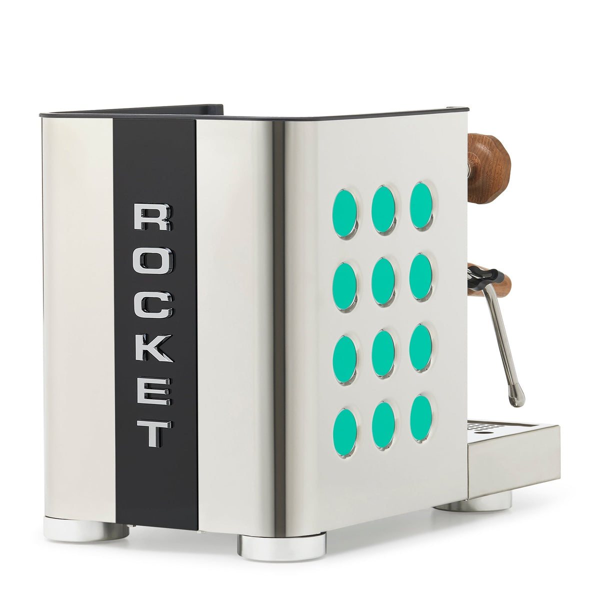 Rocket Espresso Appartamento TCA Heat-Exchange Espresso Machine in Stainless Steel with Black Stripe