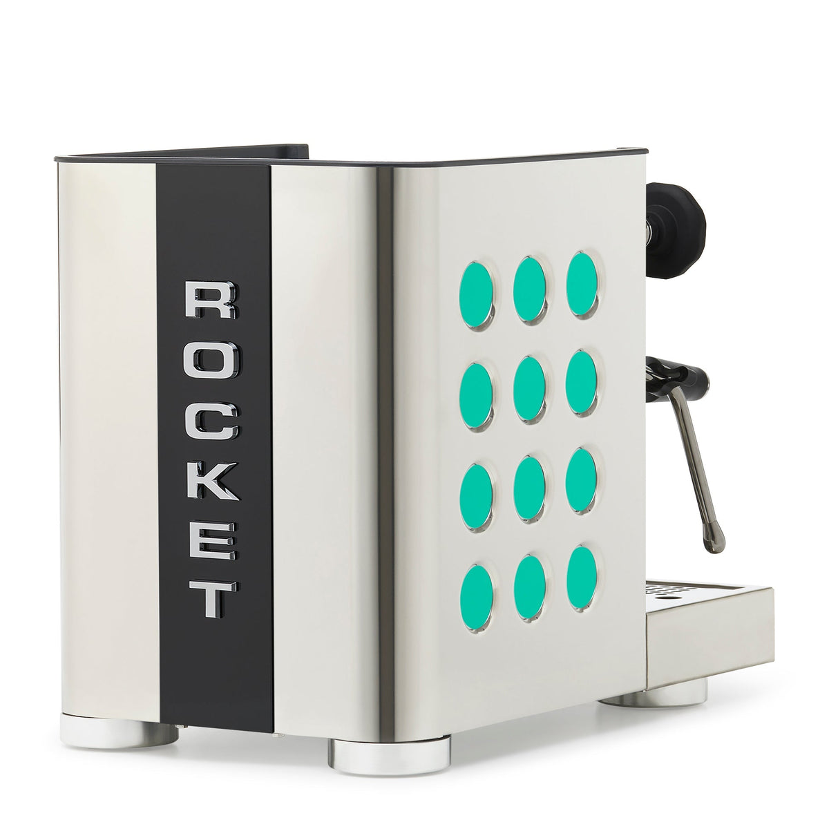 Rocket Espresso Appartamento TCA Heat-Exchange Espresso Machine in Stainless Steel with Black Stripe