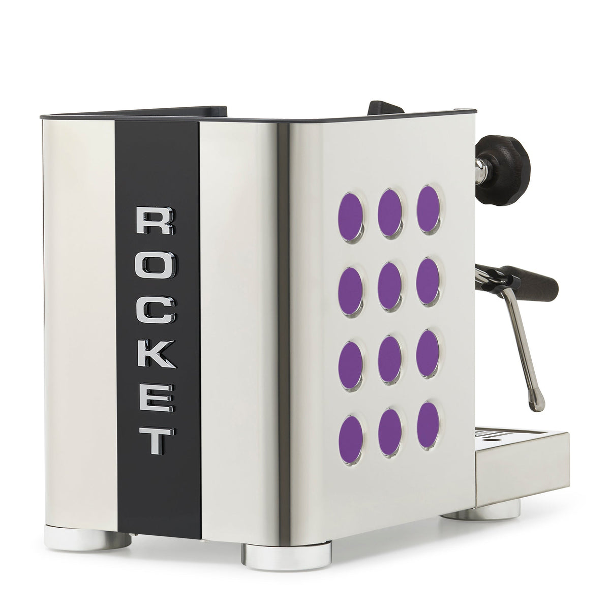 Rocket Espresso Appartamento TCA Heat-Exchange Espresso Machine in Stainless Steel with Black Stripe