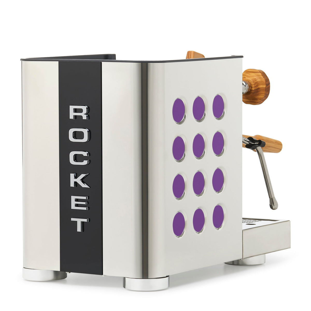 Rocket Espresso Appartamento TCA Heat-Exchange Espresso Machine in Stainless Steel with Black Stripe