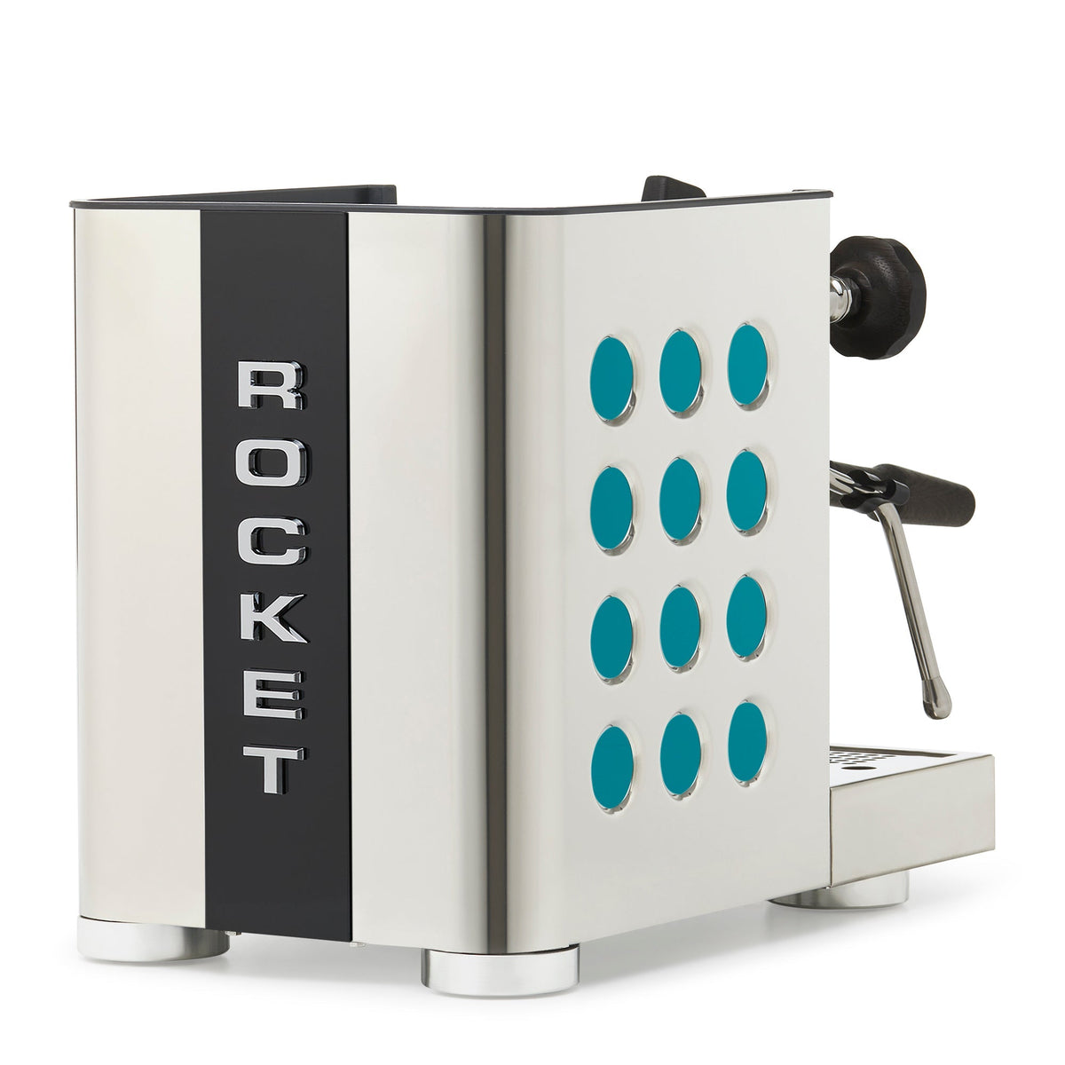 Rocket Espresso Appartamento TCA Heat-Exchange Espresso Machine in Stainless Steel with Black Stripe