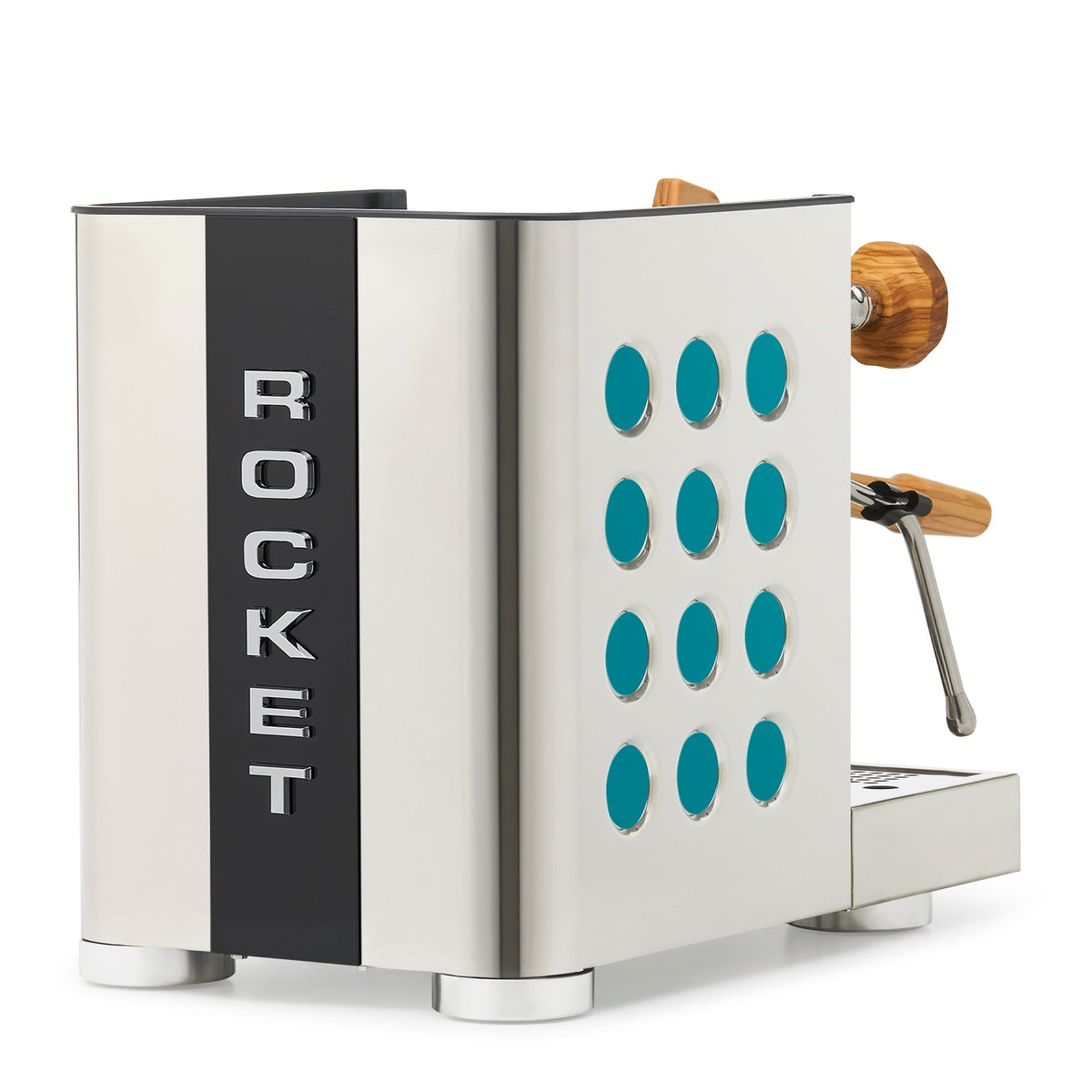 Rocket Espresso Appartamento TCA Heat-Exchange Espresso Machine in Stainless Steel with Black Stripe