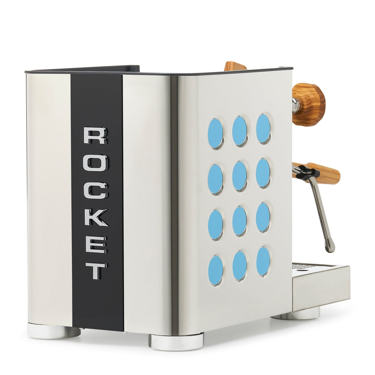 Rocket Espresso Appartamento TCA Heat-Exchange Espresso Machine in Stainless Steel with Black Stripe