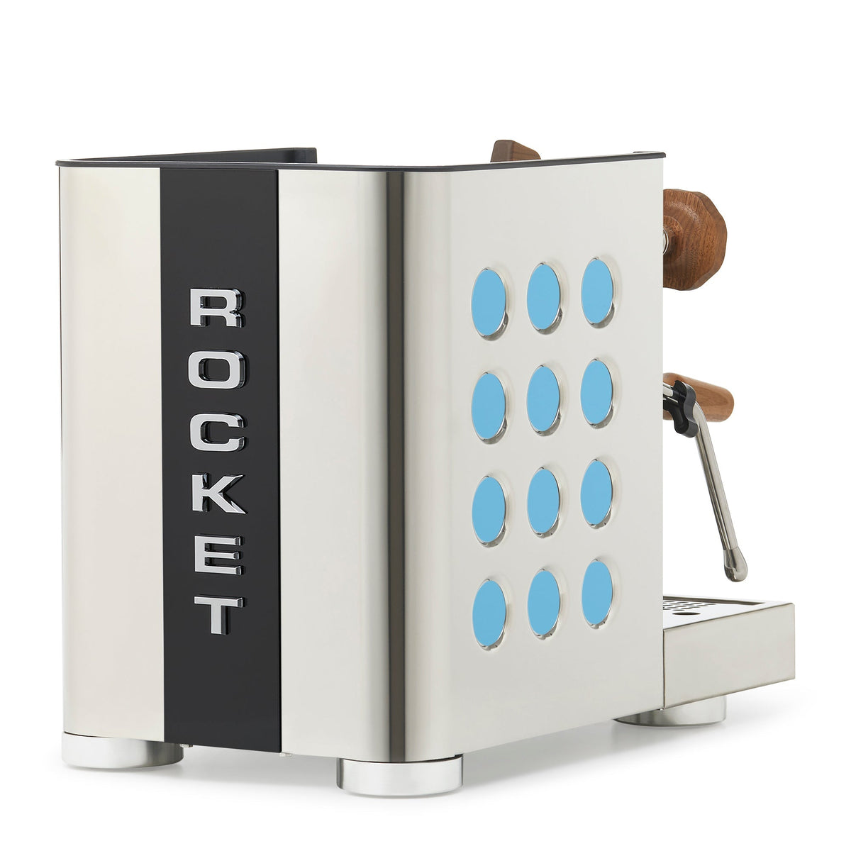 Rocket Espresso Appartamento TCA Heat-Exchange Espresso Machine in Stainless Steel with Black Stripe
