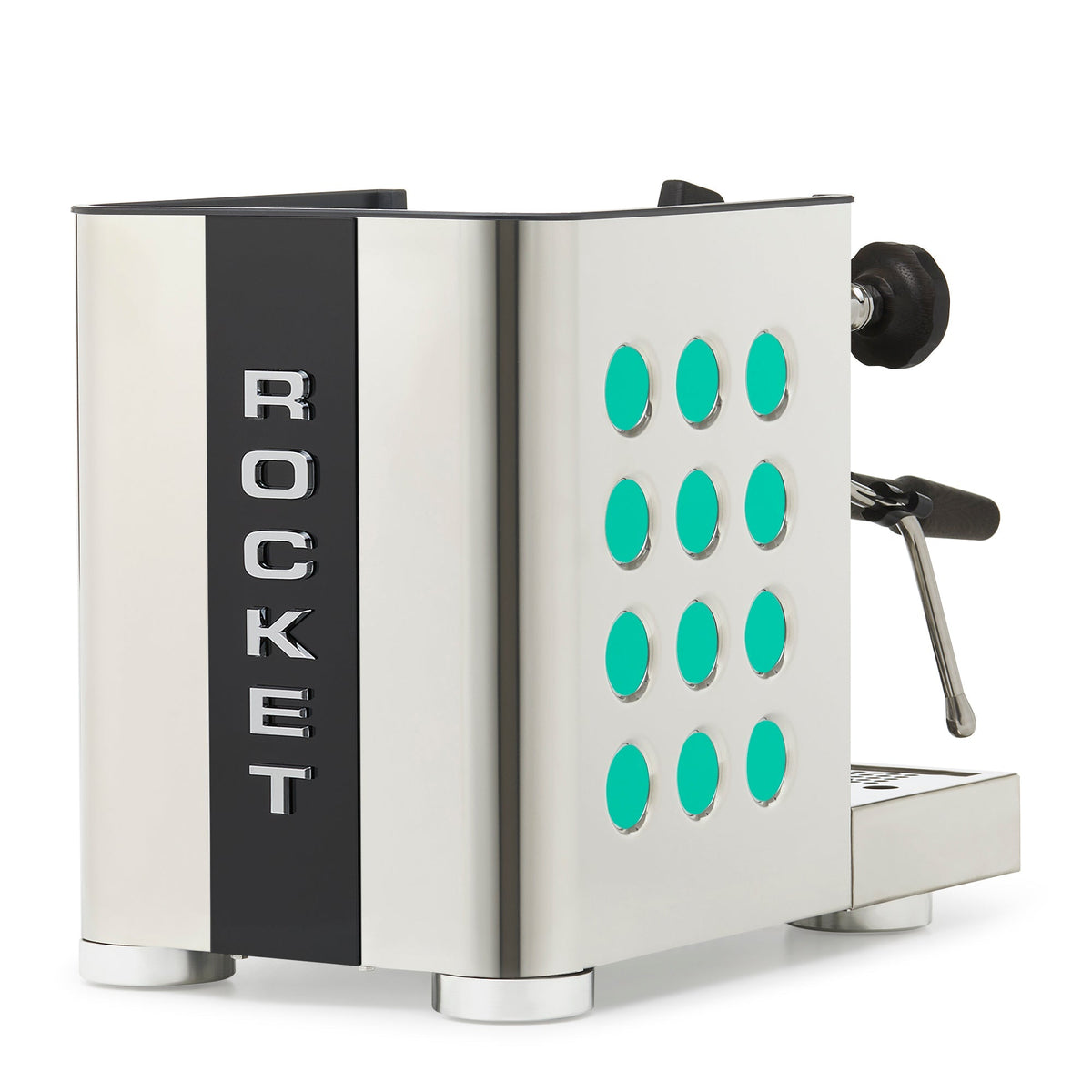 Rocket Espresso Appartamento TCA Heat-Exchange Espresso Machine in Stainless Steel with Black Stripe