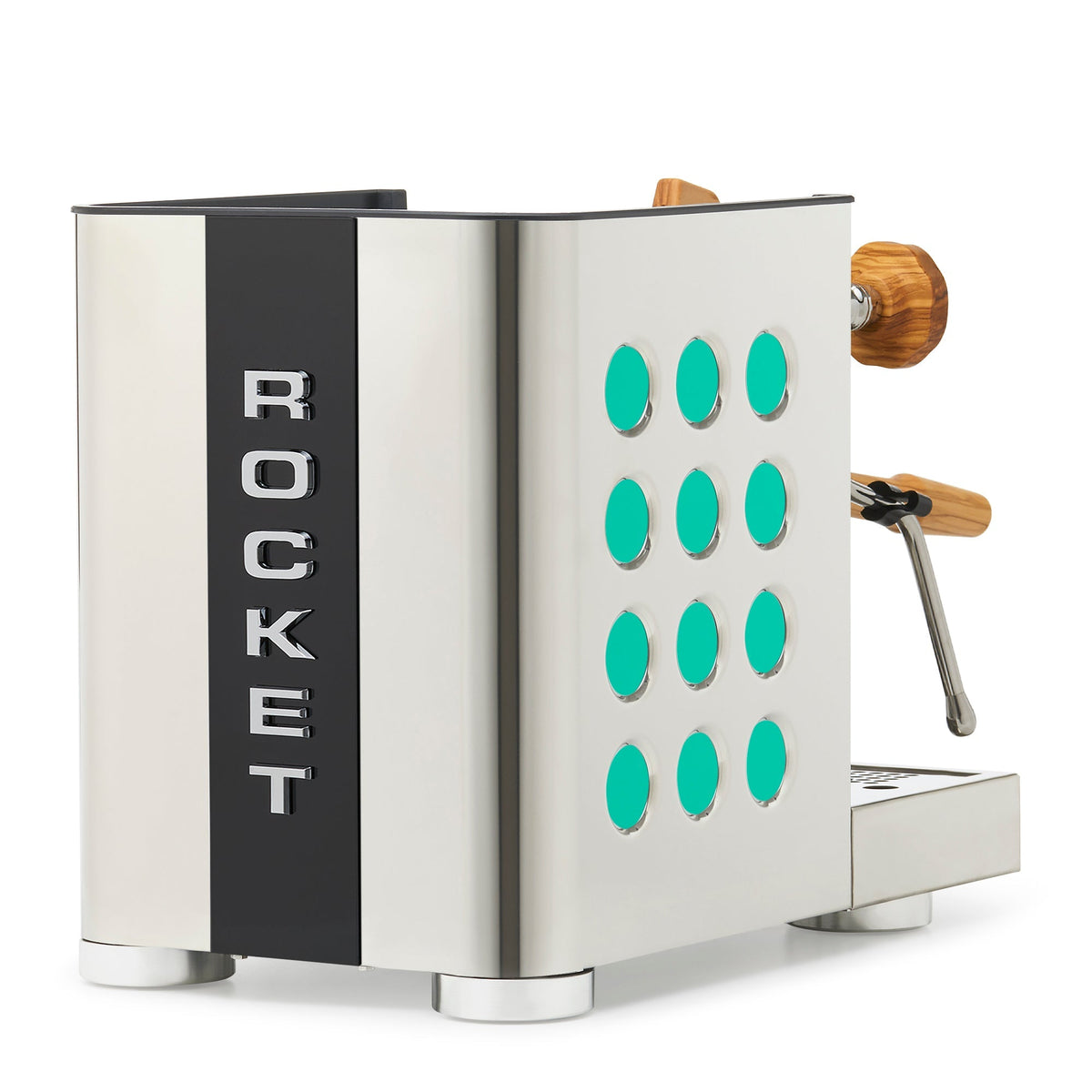Rocket Espresso Appartamento TCA Heat-Exchange Espresso Machine in Stainless Steel with Black Stripe
