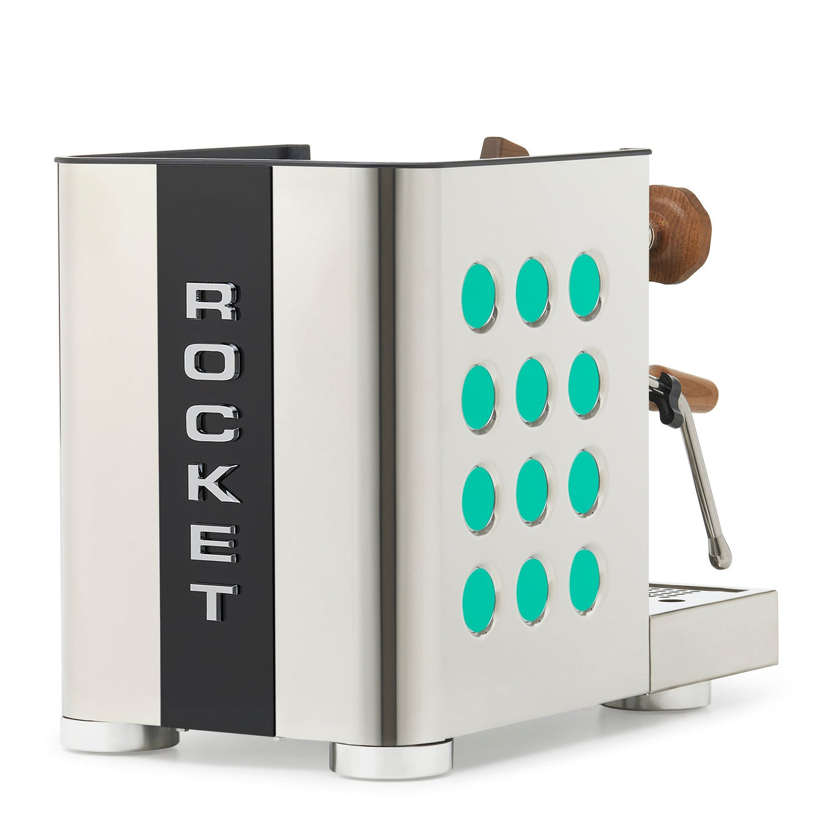 Rocket Espresso Appartamento TCA Heat-Exchange Espresso Machine in Stainless Steel with Black Stripe