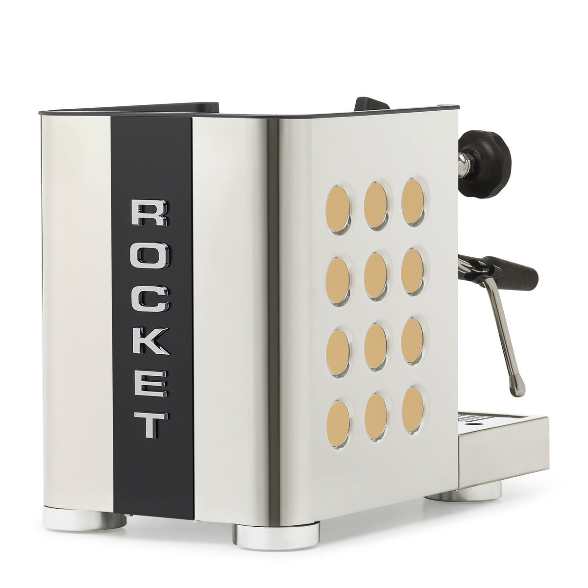 Rocket Espresso Appartamento TCA Heat-Exchange Espresso Machine in Stainless Steel with Black Stripe