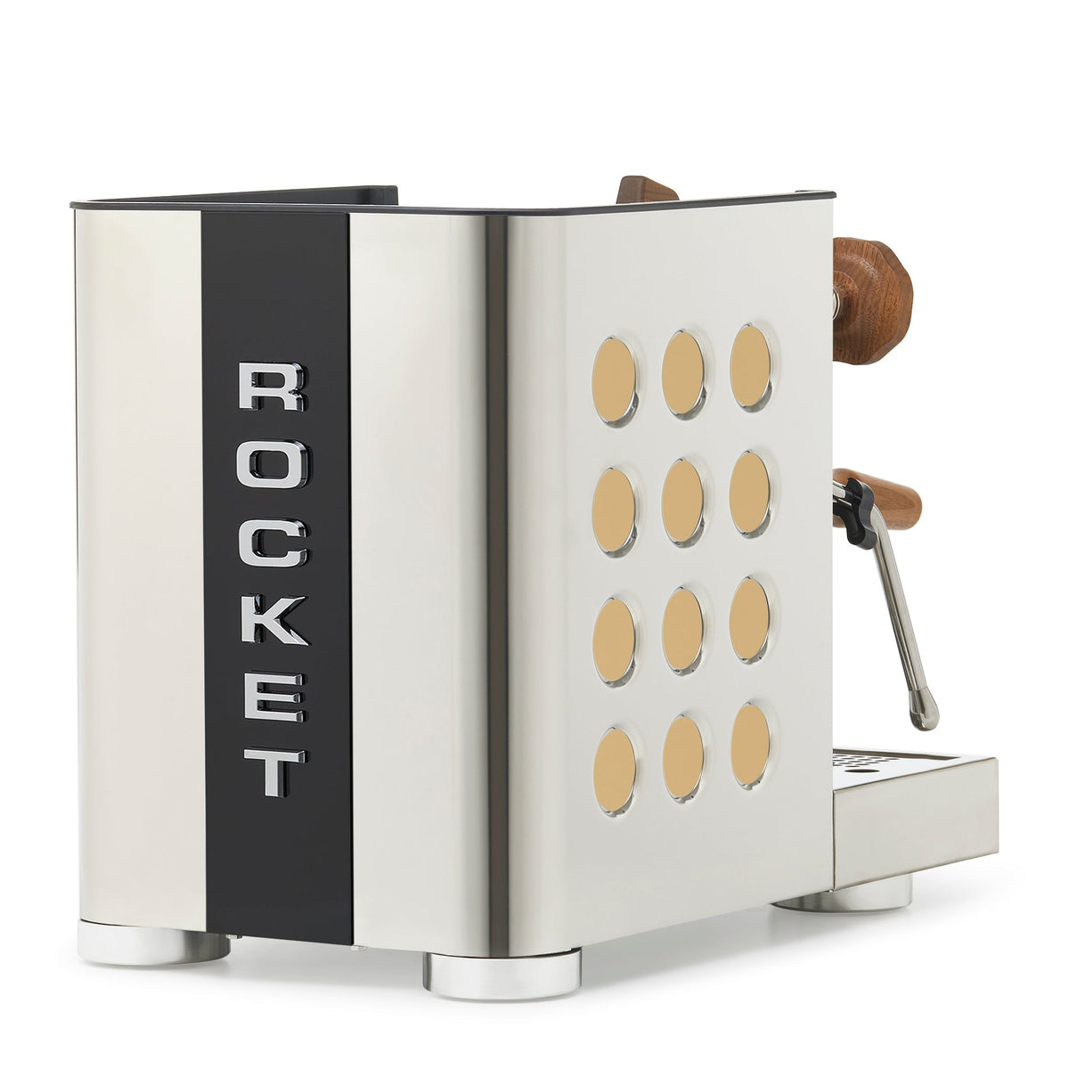 Rocket Espresso Appartamento TCA Heat-Exchange Espresso Machine in Stainless Steel with Black Stripe