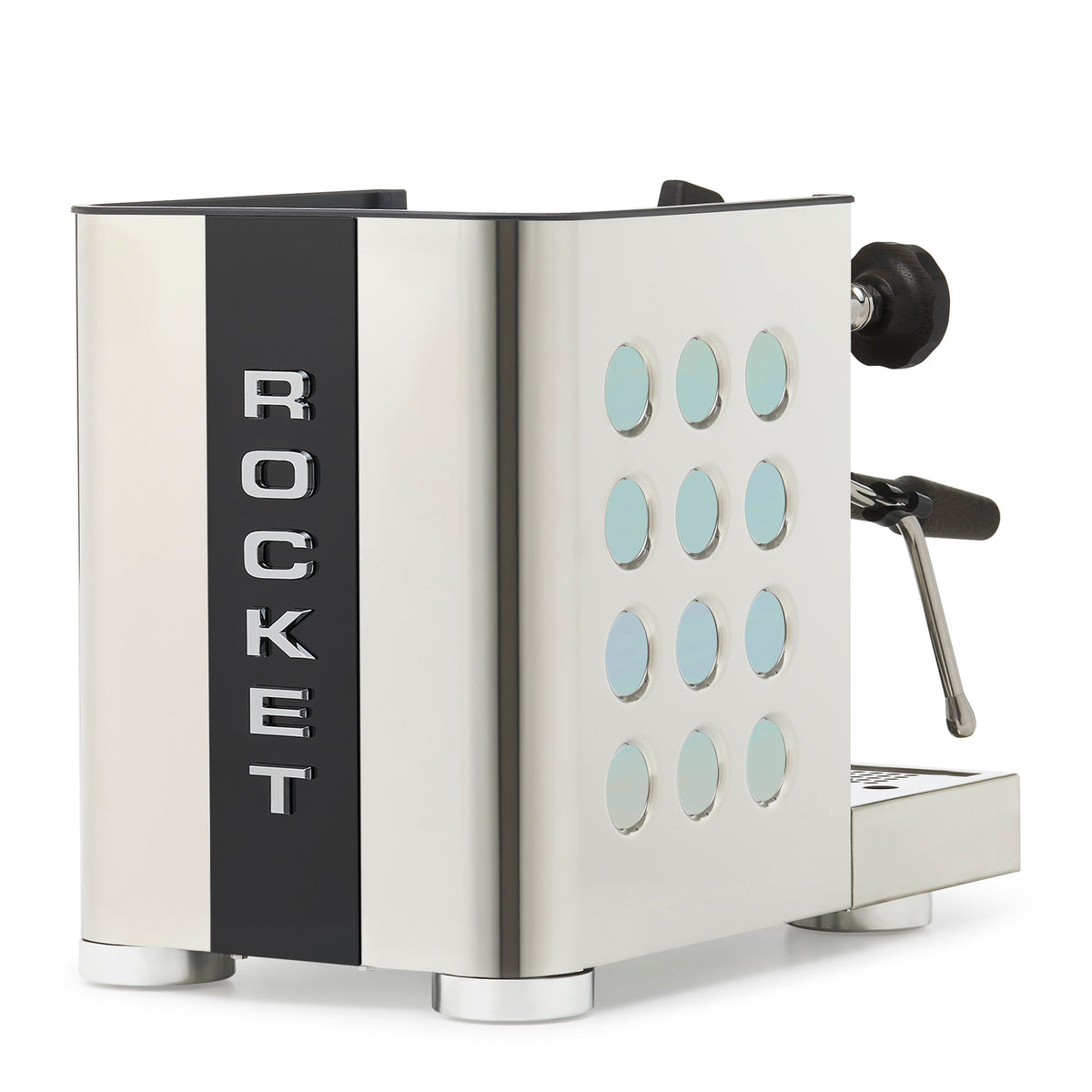 Rocket Espresso Appartamento TCA Heat-Exchange Espresso Machine in Stainless Steel with Black Stripe