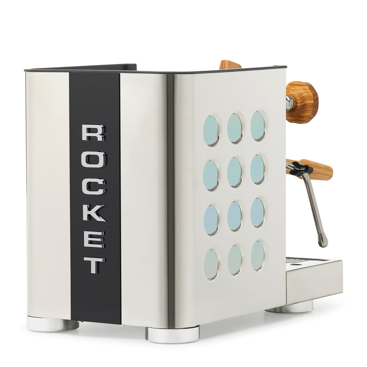 Rocket Espresso Appartamento TCA Heat-Exchange Espresso Machine in Stainless Steel with Black Stripe