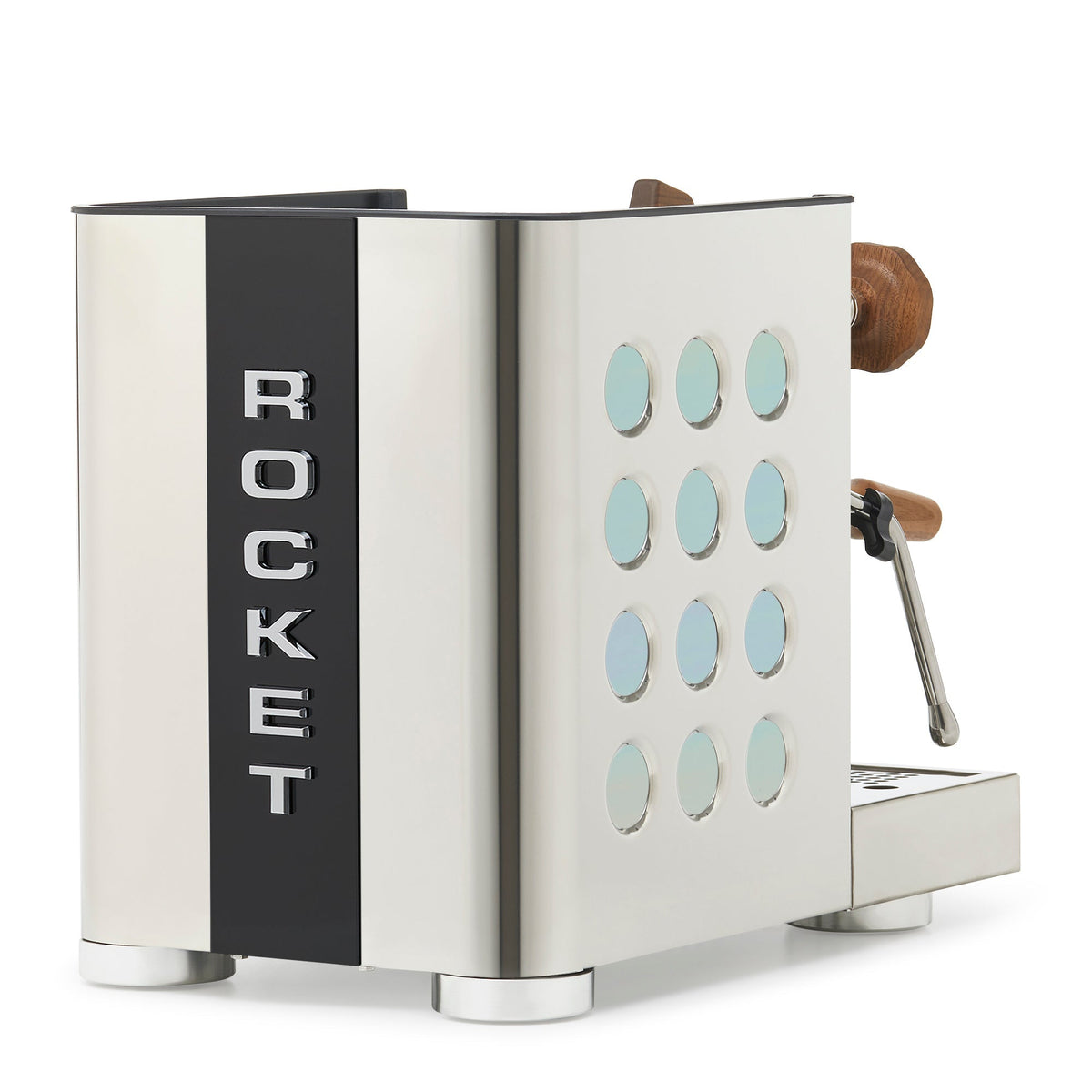Rocket Espresso Appartamento TCA Heat-Exchange Espresso Machine in Stainless Steel with Black Stripe