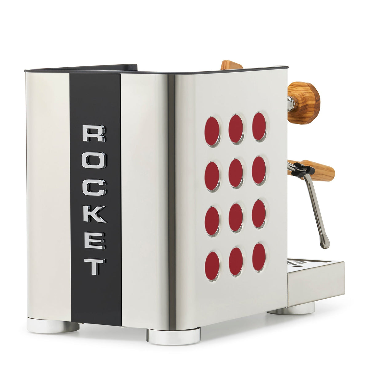 Rocket Espresso Appartamento TCA Heat-Exchange Espresso Machine in Stainless Steel with Black Stripe
