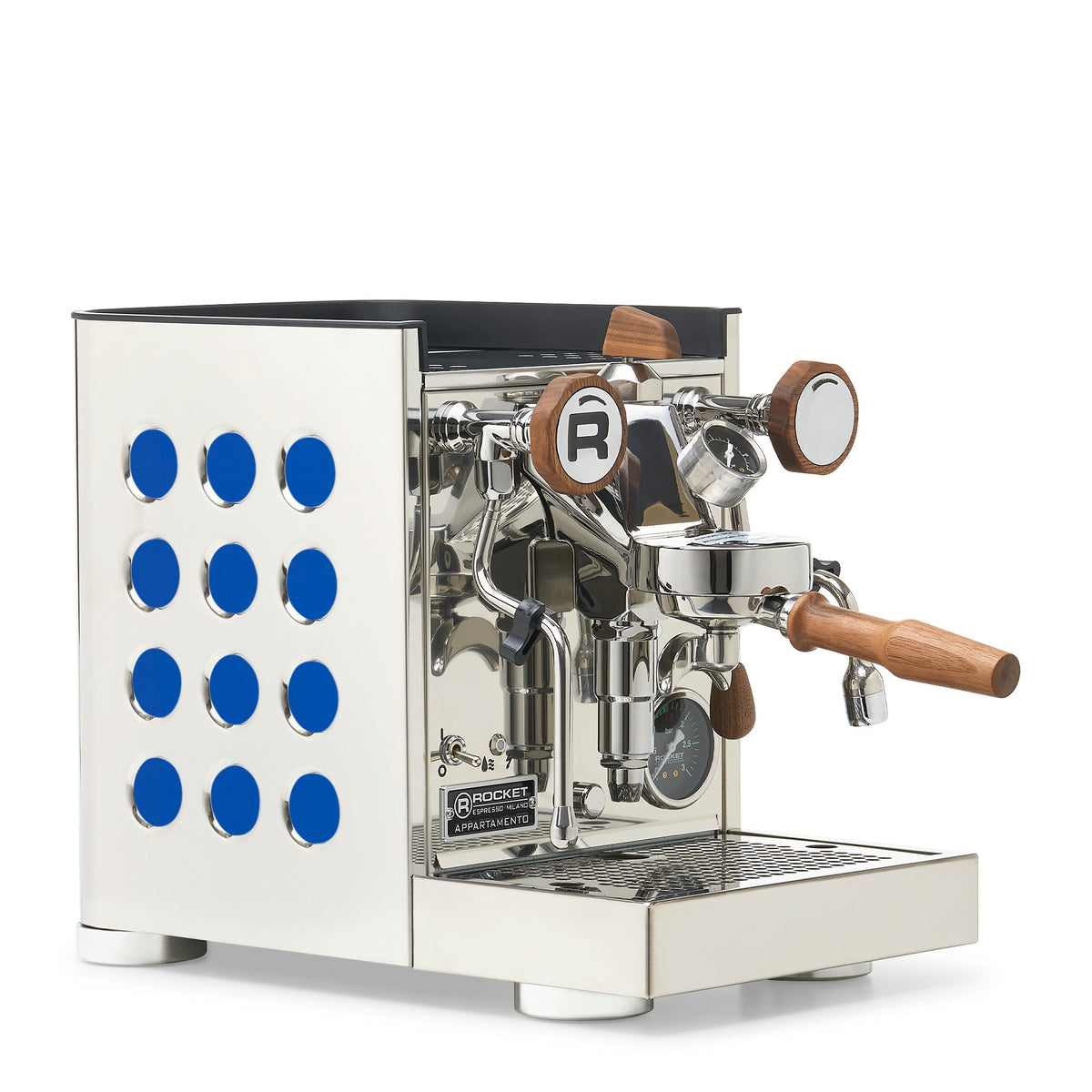Rocket Espresso Appartamento TCA Heat-Exchange Espresso Machine in Stainless Steel with Black Stripe