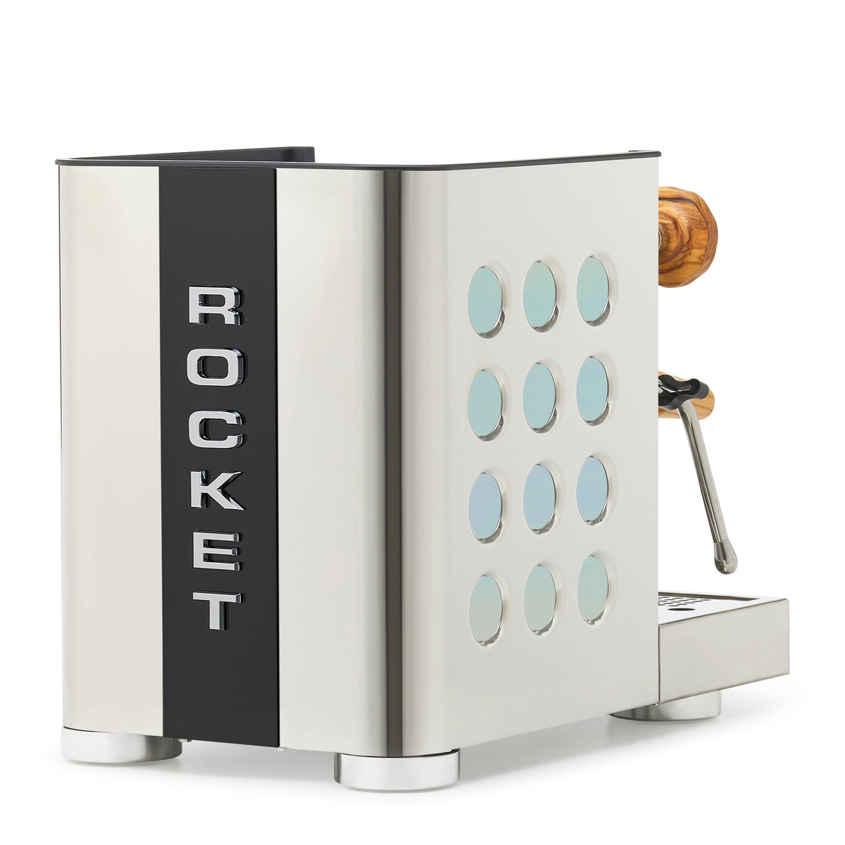 Rocket Espresso Appartamento TCA Heat-Exchange Espresso Machine in Stainless Steel with Black Stripe