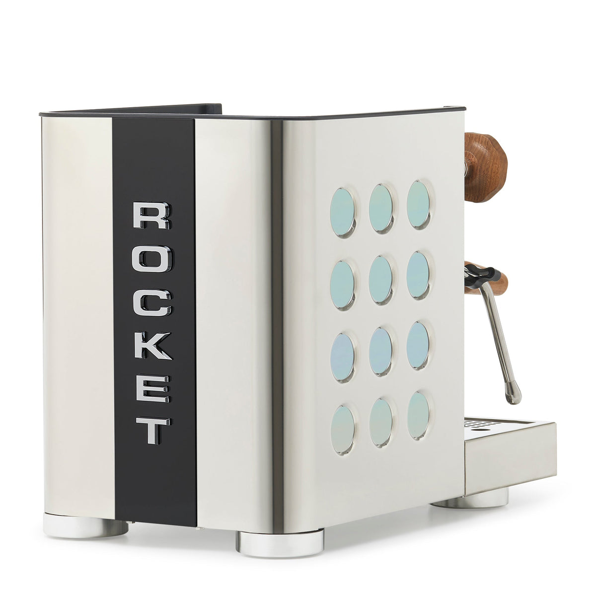 Rocket Espresso Appartamento TCA Heat-Exchange Espresso Machine in Stainless Steel with Black Stripe