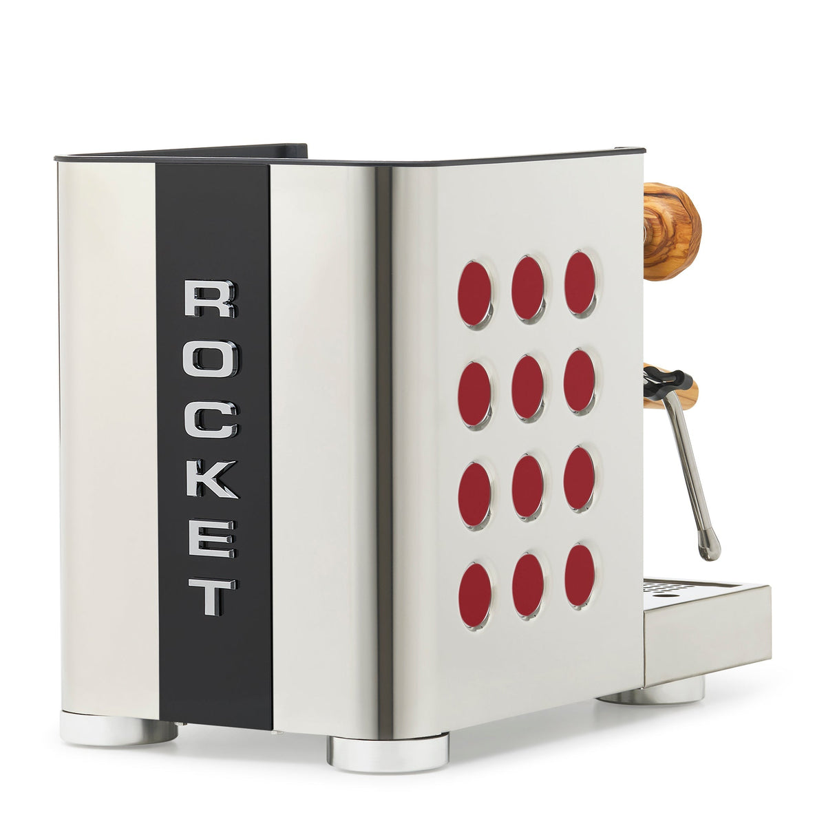 Rocket Espresso Appartamento TCA Heat-Exchange Espresso Machine in Stainless Steel with Black Stripe