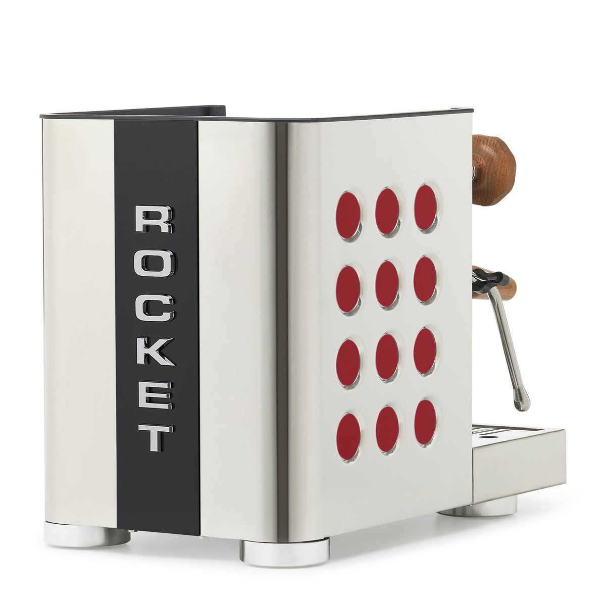 Rocket Espresso Appartamento TCA Heat-Exchange Espresso Machine in Stainless Steel with Black Stripe