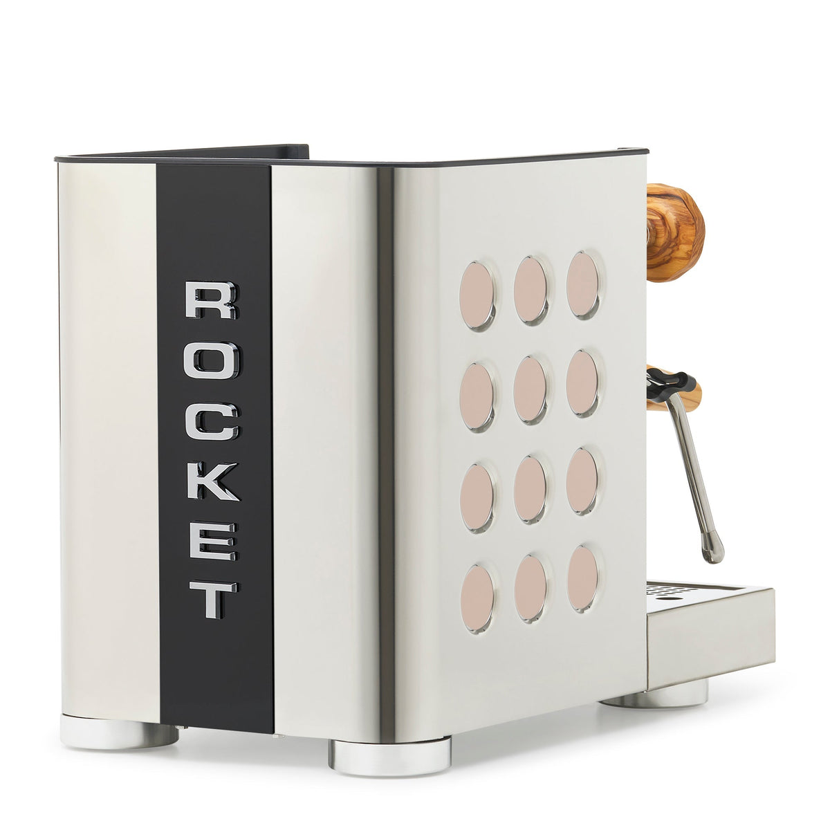 Rocket Espresso Appartamento TCA Heat-Exchange Espresso Machine in Stainless Steel with Black Stripe