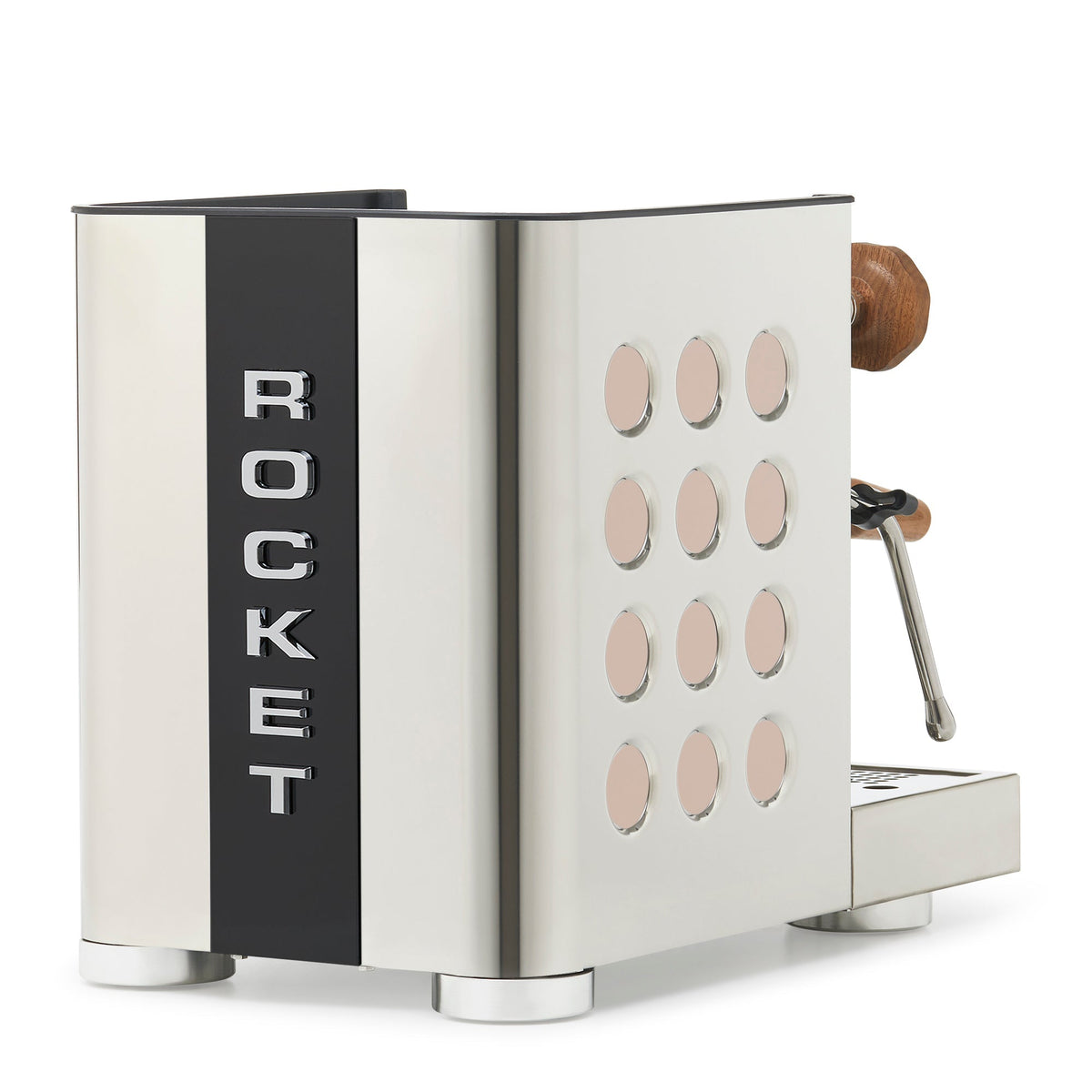 Rocket Espresso Appartamento TCA Heat-Exchange Espresso Machine in Stainless Steel with Black Stripe