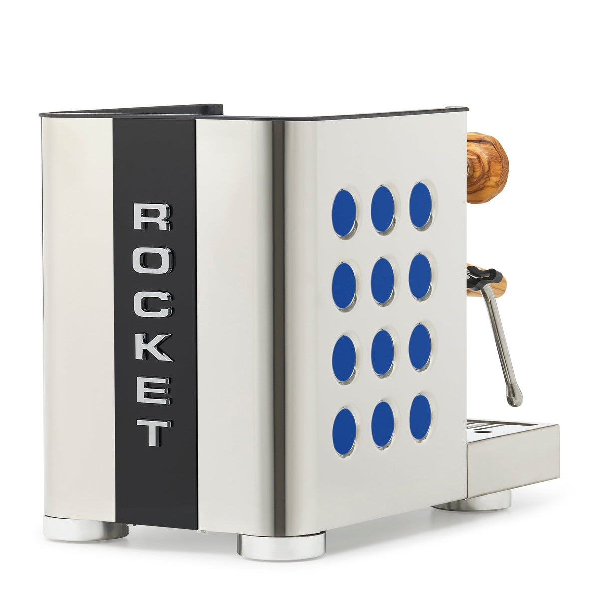 Rocket Espresso Appartamento TCA Heat-Exchange Espresso Machine in Stainless Steel with Black Stripe