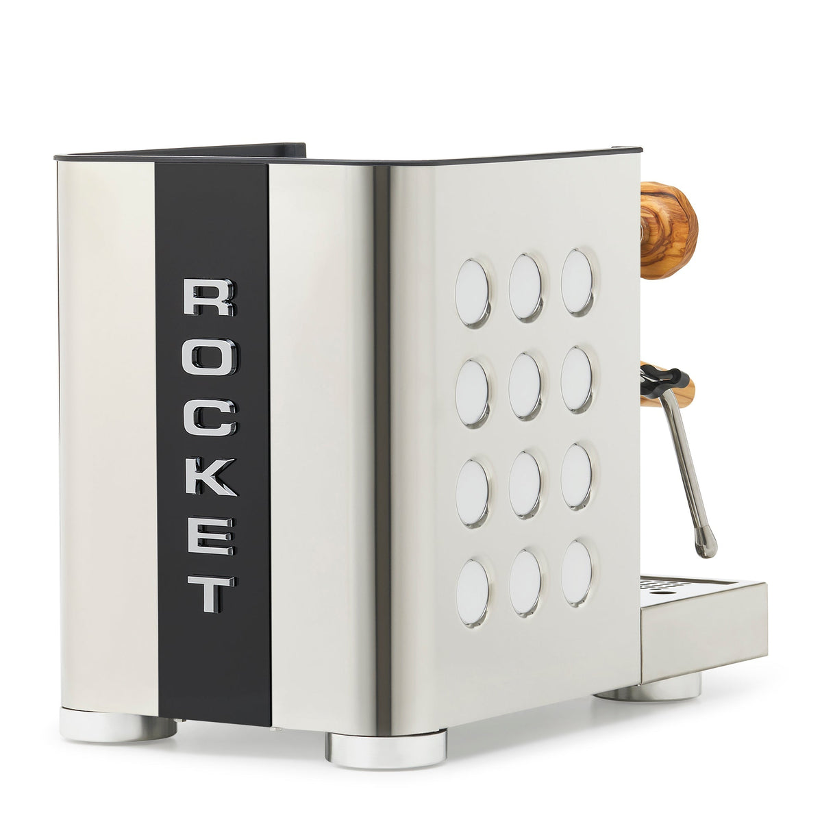Rocket Espresso Appartamento TCA Heat-Exchange Espresso Machine in Stainless Steel with Black Stripe