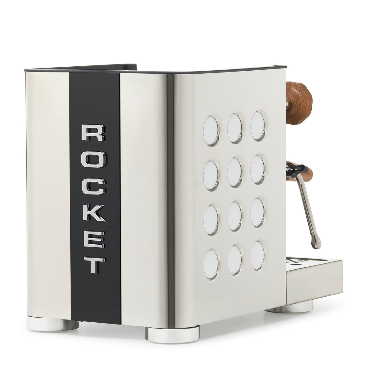 Rocket Espresso Appartamento TCA Heat-Exchange Espresso Machine in Stainless Steel with Black Stripe