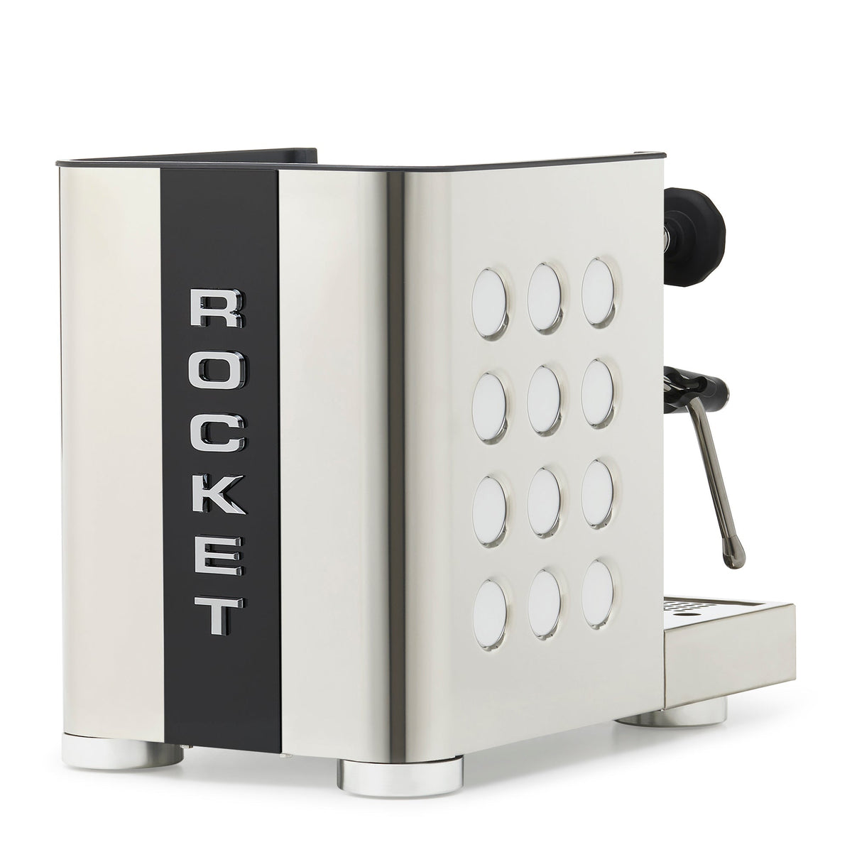 Rocket Espresso Appartamento TCA Heat-Exchange Espresso Machine in Stainless Steel with Black Stripe