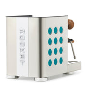 Rocket Espresso Appartamento TCA Heat-Exchange Espresso Machine in Stainless Steel with White Stripe