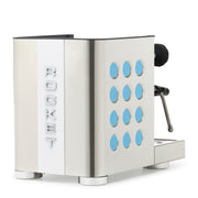 Rocket Espresso Appartamento TCA Heat-Exchange Espresso Machine in Stainless Steel with White Stripe