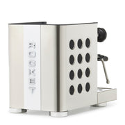 Rocket Espresso Appartamento TCA Heat-Exchange Espresso Machine in Stainless Steel with White Stripe