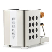 Rocket Espresso Appartamento TCA Heat-Exchange Espresso Machine in Stainless Steel with White Stripe