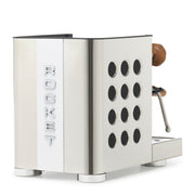 Rocket Espresso Appartamento TCA Heat-Exchange Espresso Machine in Stainless Steel with White Stripe