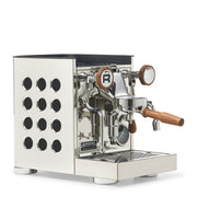 Rocket Espresso Appartamento TCA Heat-Exchange Espresso Machine in Stainless Steel with White Stripe