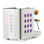 Rocket Espresso Appartamento TCA Heat-Exchange Espresso Machine in Stainless Steel with White Stripe