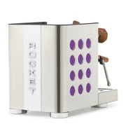 Rocket Espresso Appartamento TCA Heat-Exchange Espresso Machine in Stainless Steel with White Stripe