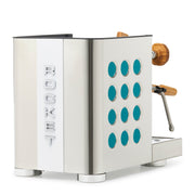 Rocket Espresso Appartamento TCA Heat-Exchange Espresso Machine in Stainless Steel with White Stripe