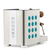 Rocket Espresso Appartamento TCA Heat-Exchange Espresso Machine in Stainless Steel with White Stripe