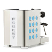 Rocket Espresso Appartamento TCA Heat-Exchange Espresso Machine in Stainless Steel with White Stripe