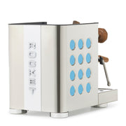 Rocket Espresso Appartamento TCA Heat-Exchange Espresso Machine in Stainless Steel with White Stripe