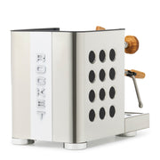 Rocket Espresso Appartamento TCA Heat-Exchange Espresso Machine in Stainless Steel with White Stripe