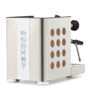 Rocket Espresso Appartamento TCA Heat-Exchange Espresso Machine in Stainless Steel with White Stripe