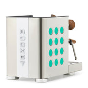 Rocket Espresso Appartamento TCA Heat-Exchange Espresso Machine in Stainless Steel with White Stripe