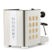 Rocket Espresso Appartamento TCA Heat-Exchange Espresso Machine in Stainless Steel with White Stripe