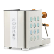Rocket Espresso Appartamento TCA Heat-Exchange Espresso Machine in Stainless Steel with White Stripe