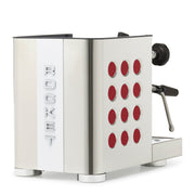 Rocket Espresso Appartamento TCA Heat-Exchange Espresso Machine in Stainless Steel with White Stripe
