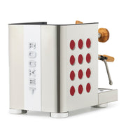 Rocket Espresso Appartamento TCA Heat-Exchange Espresso Machine in Stainless Steel with White Stripe