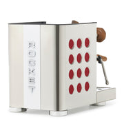 Rocket Espresso Appartamento TCA Heat-Exchange Espresso Machine in Stainless Steel with White Stripe
